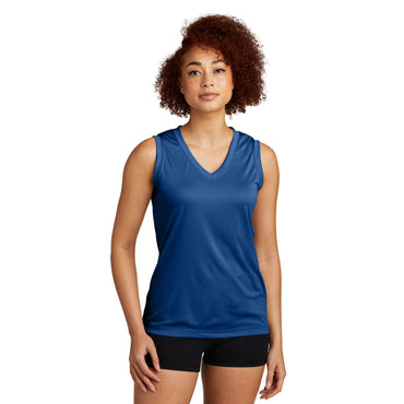 Sport-Tek-Sport-Tek® Women's Sleeveless PosiCharge® Competitor™ V-Neck Tee. LST352-MedTech-2