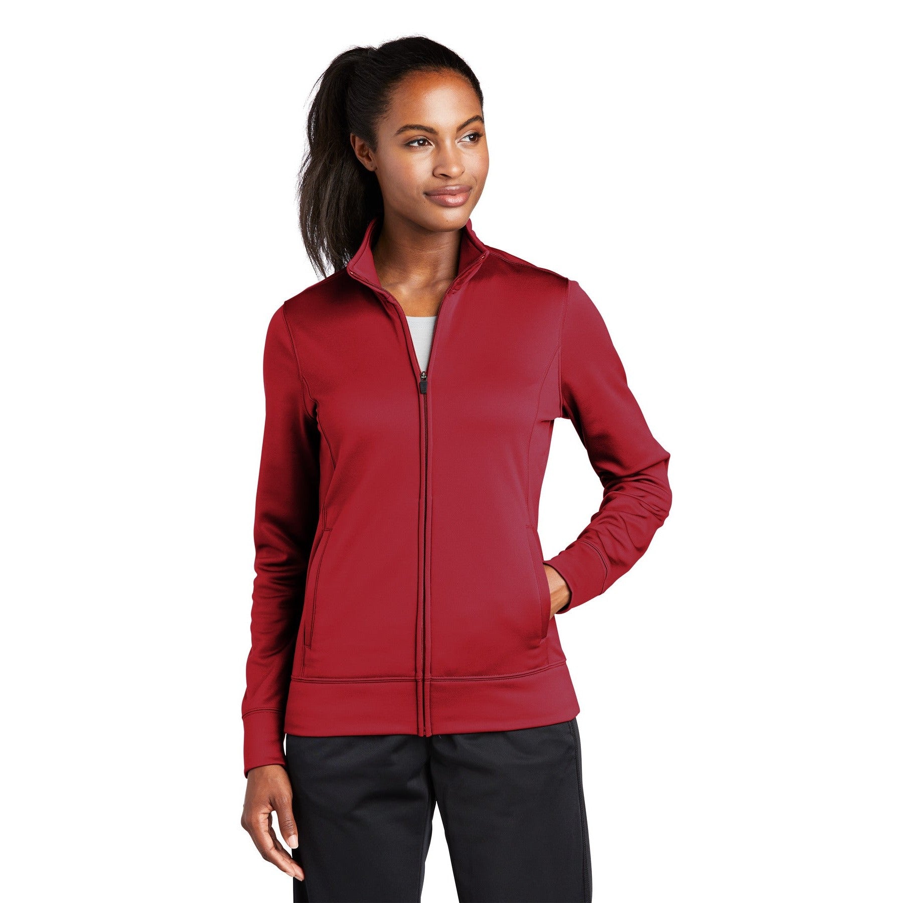 Sport-Tek-Sport-Tek® Women's Sport-Wick® Fleece Full-Zip Jacket. LST241-MedTech-3