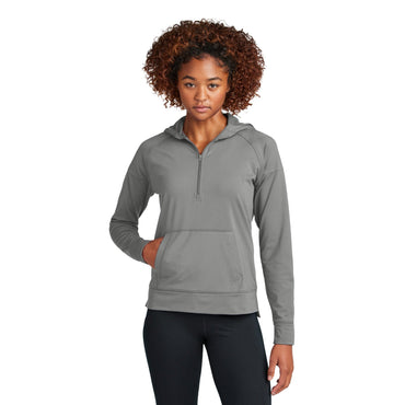 Sport-Tek-Sport-Tek® Women's Sport-Wick® Stretch 1/2-Zip Hoodie LST856-MedTech-2