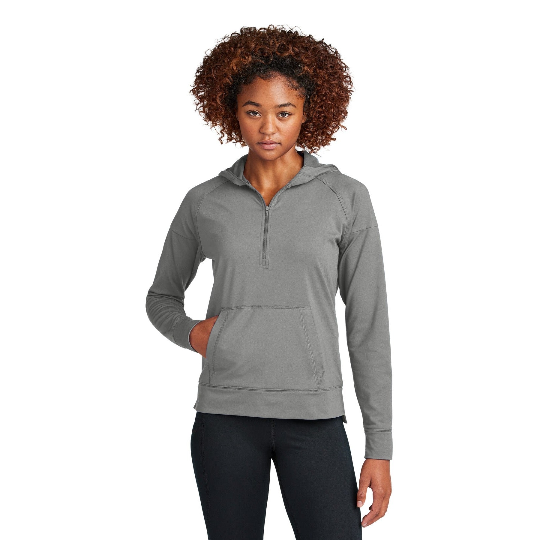Sport-Tek-Sport-Tek® Women's Sport-Wick® Stretch 1/2-Zip Hoodie LST856-MedTech-2