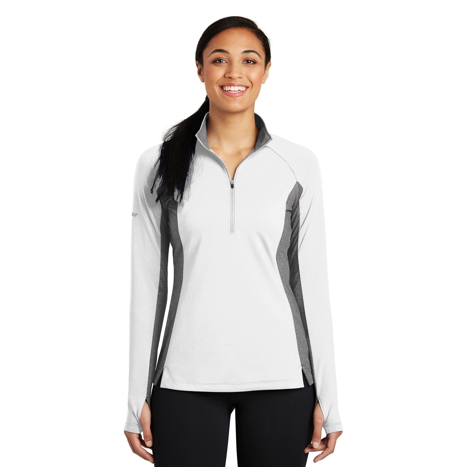 Sport-Tek-Sport-Tek® Women's Sport-Wick® Stretch Contrast 1/4-Zip Pullover. LST854-MedTech-3
