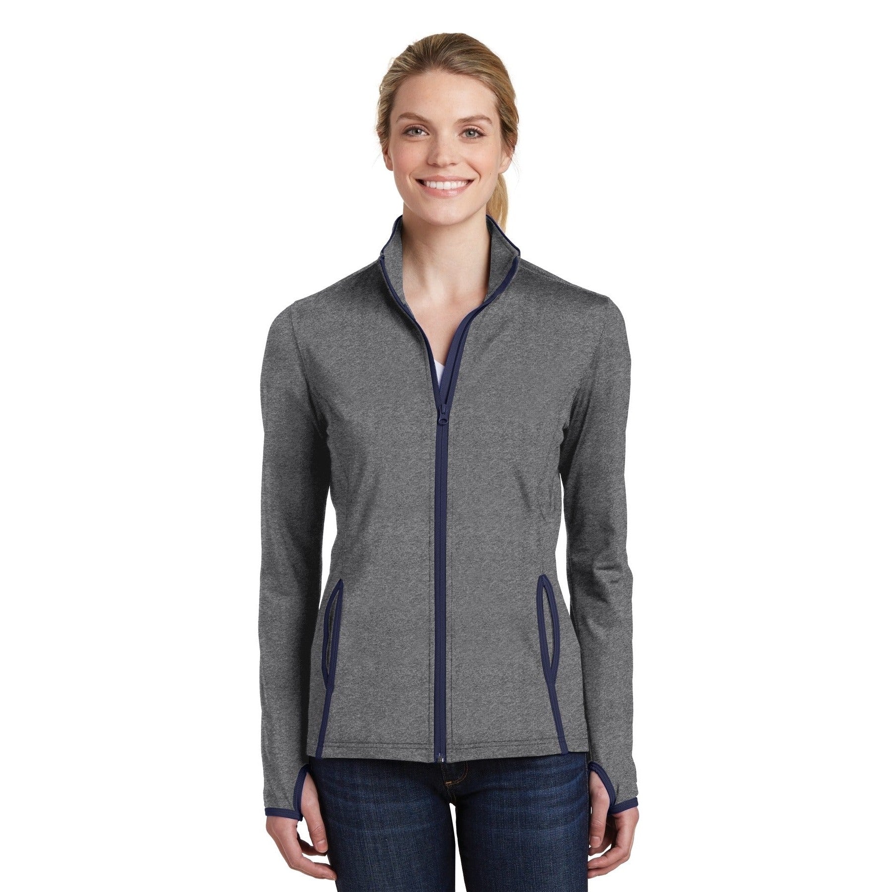 Sport-Tek-Sport-Tek® Women's Sport-Wick® Stretch Contrast Full-Zip Jacket. LST853-MedTech-8