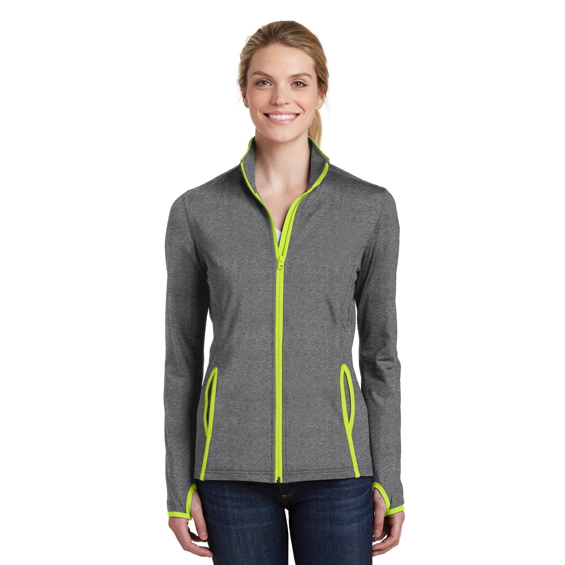 Sport-Tek-Sport-Tek® Women's Sport-Wick® Stretch Contrast Full-Zip Jacket. LST853-MedTech-5