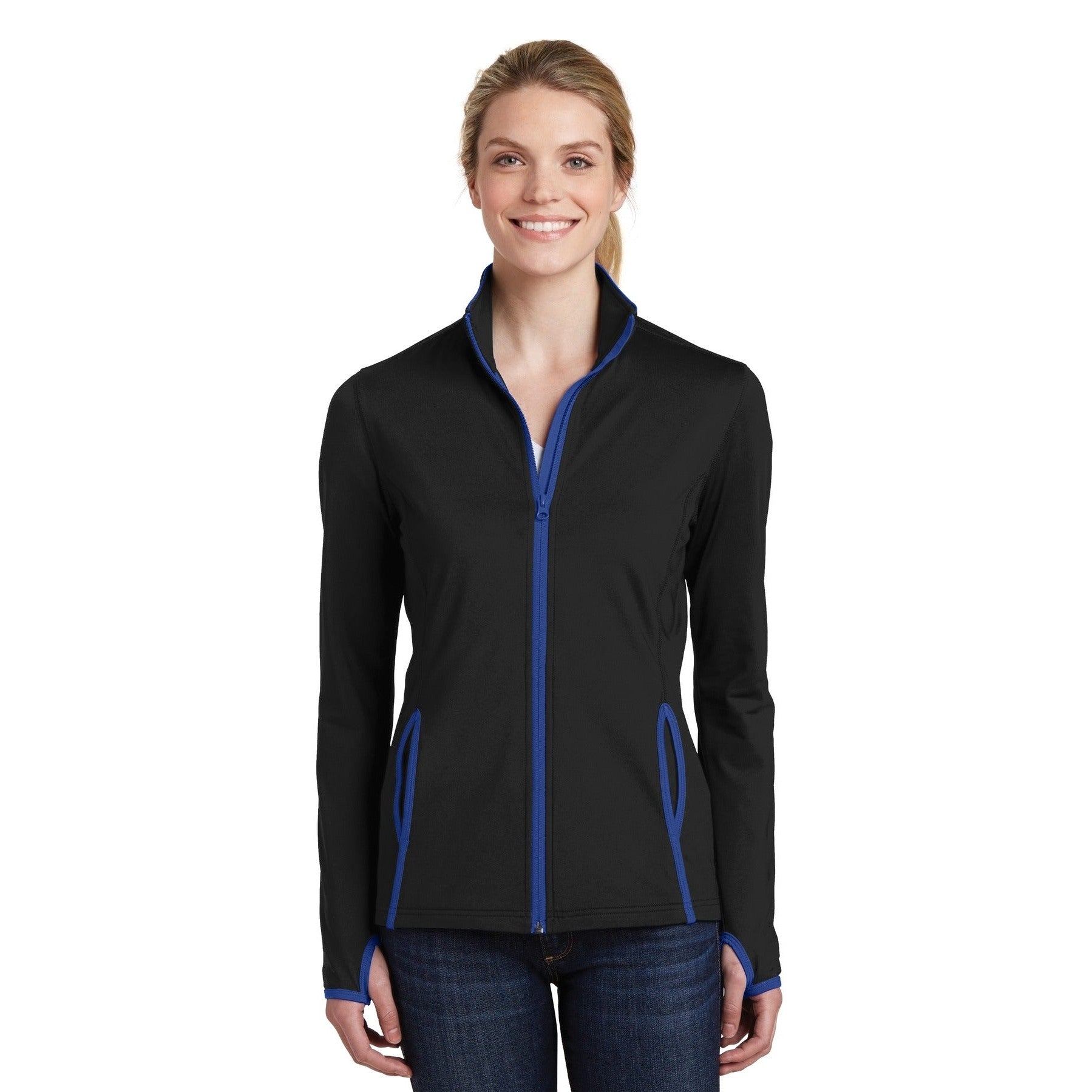 Sport-Tek-Sport-Tek® Women's Sport-Wick® Stretch Contrast Full-Zip Jacket. LST853-MedTech-3