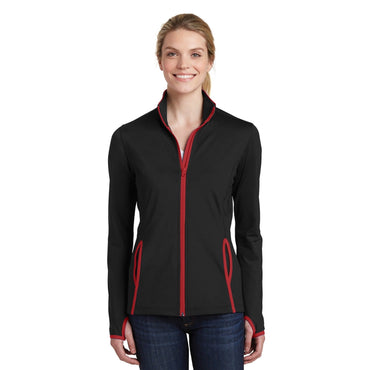 Sport-Tek-Sport-Tek® Women's Sport-Wick® Stretch Contrast Full-Zip Jacket. LST853-MedTech-2