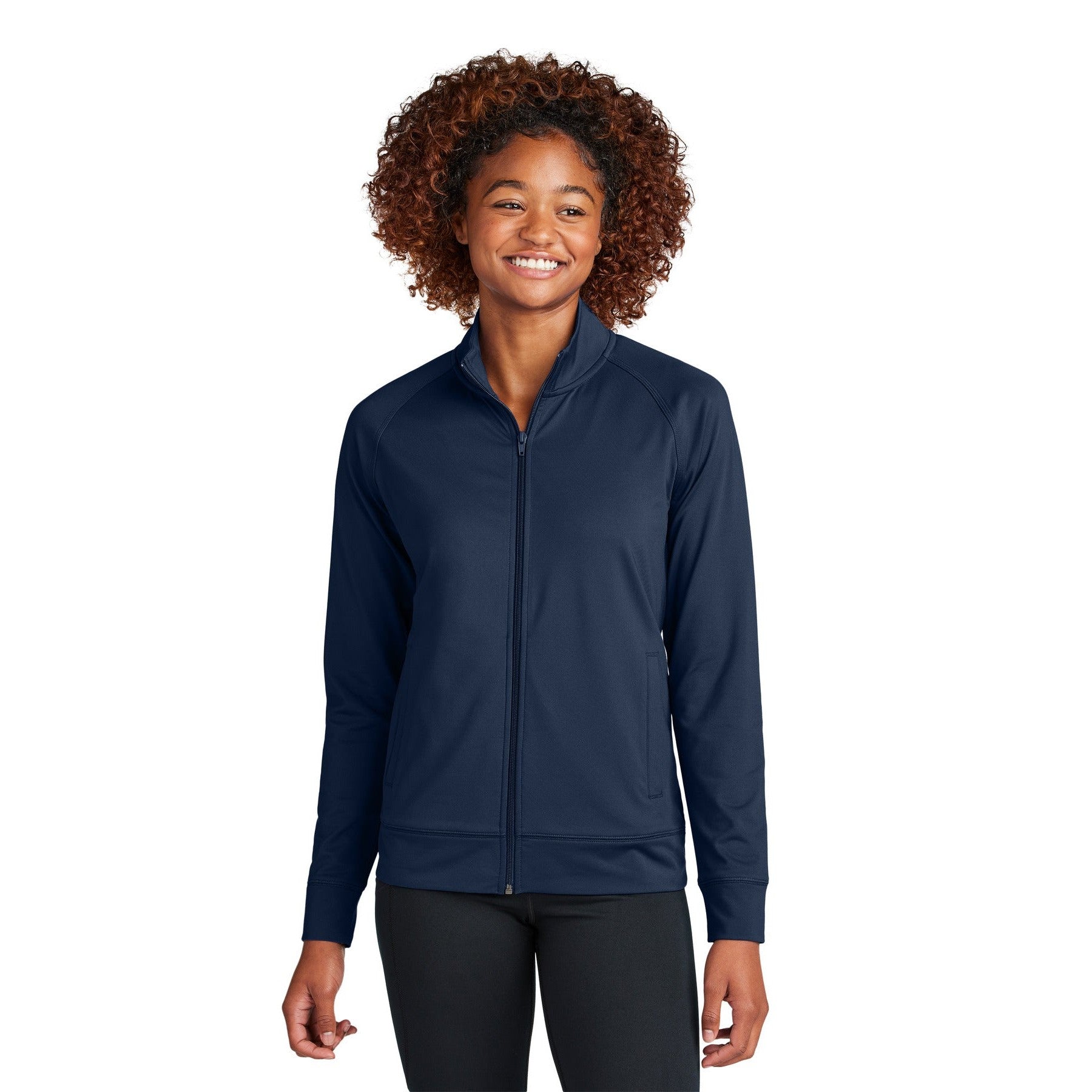 Sport-Tek-Sport-Tek® Women's Sport-Wick® Stretch Full-Zip Cadet Jacket LST857-MedTech-5