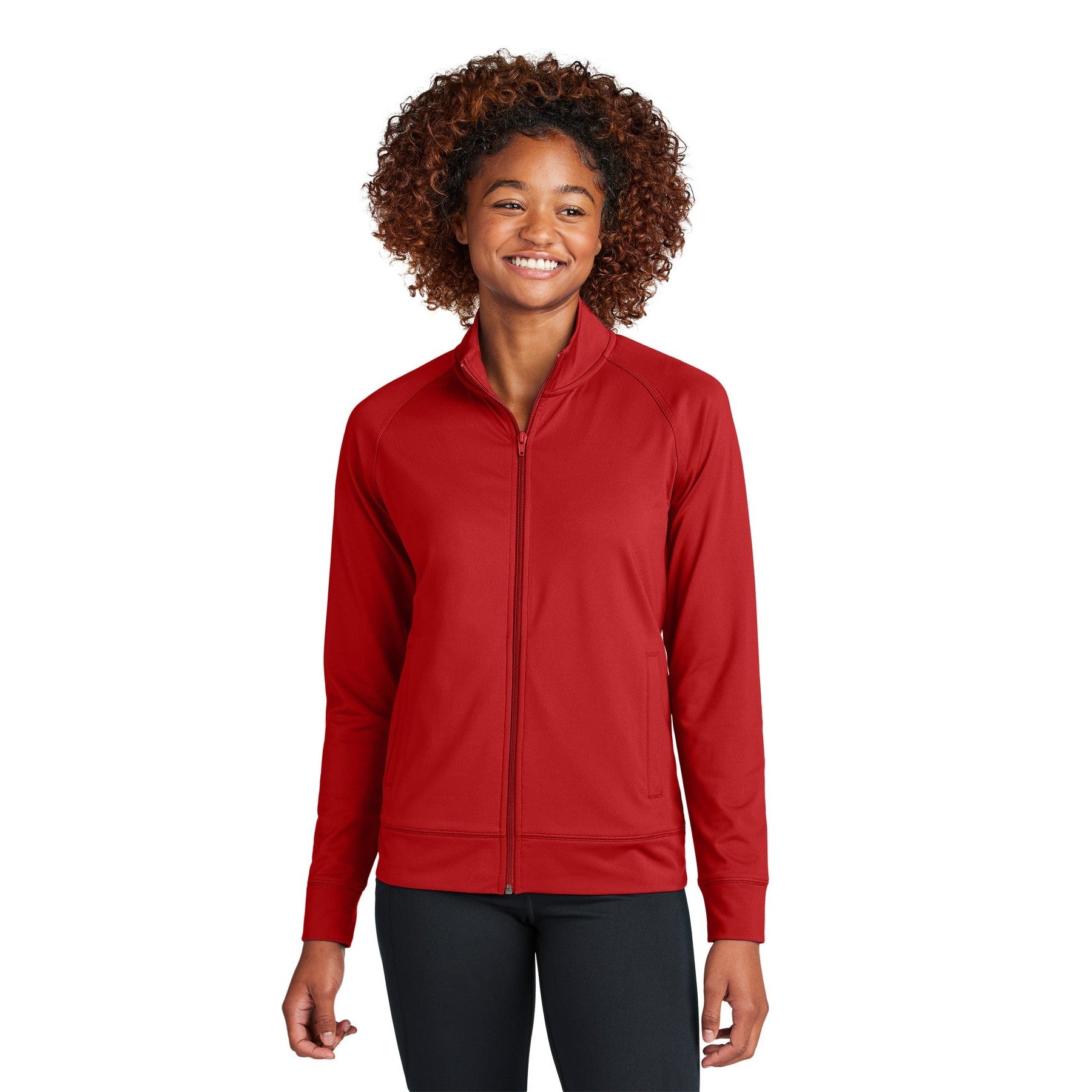 Sport-Tek-Sport-Tek® Women's Sport-Wick® Stretch Full-Zip Cadet Jacket LST857-MedTech-4