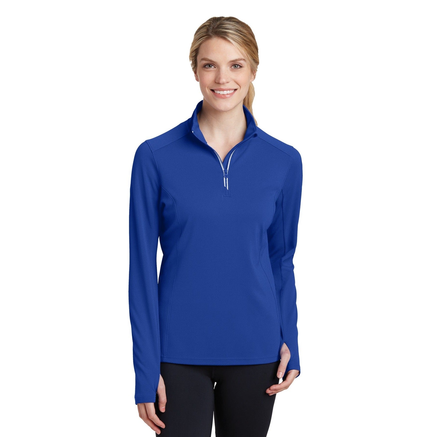 Sport-Tek-Sport-Tek® Women's Sport-Wick® Textured 1/4-Zip Pullover. LST860-MedTech-6