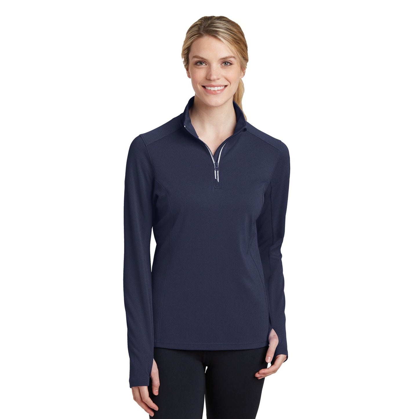 Sport-Tek-Sport-Tek® Women's Sport-Wick® Textured 1/4-Zip Pullover. LST860-MedTech-5