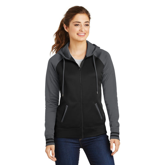 Sport-Tek-Sport-Tek® Women's Sport-Wick® Varsity Fleece Full-Zip Hooded Jacket. LST236-MedTech-1