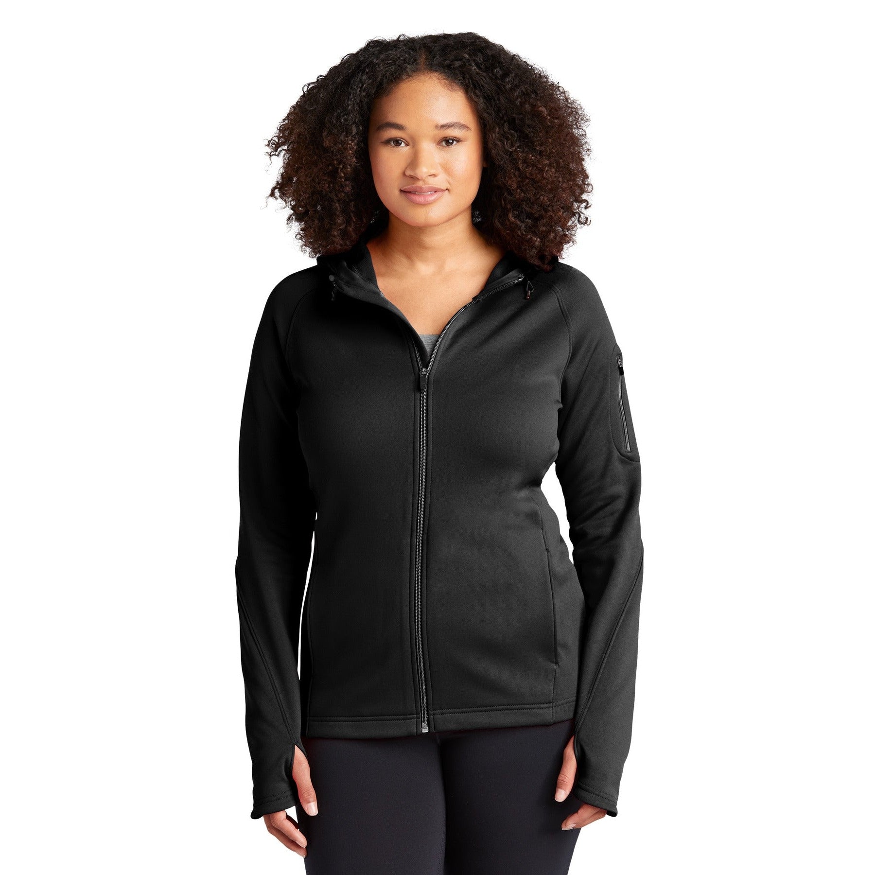 Sport-Tek-Sport-Tek® Women's Tech Fleece Full-Zip Hooded Jacket. L248-MedTech-1