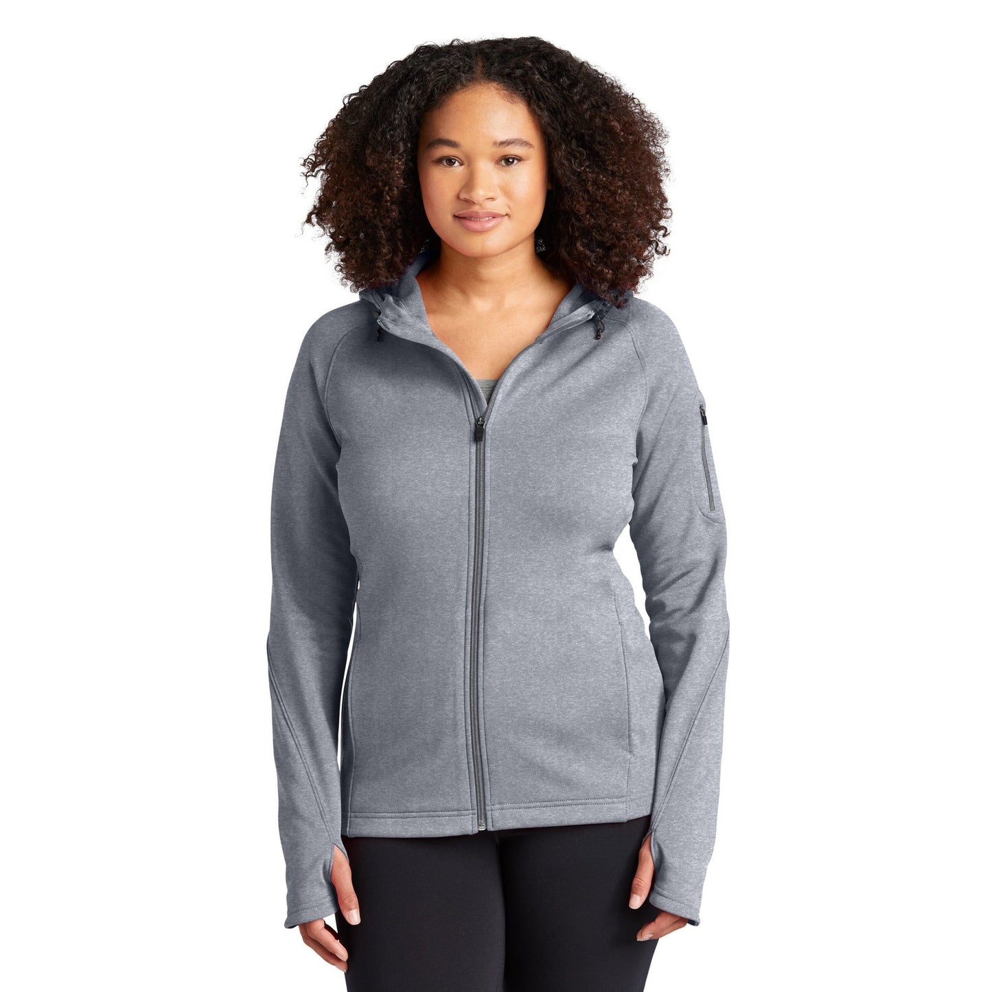 Sport-Tek-Sport-Tek® Women's Tech Fleece Full-Zip Hooded Jacket. L248-MedTech-3