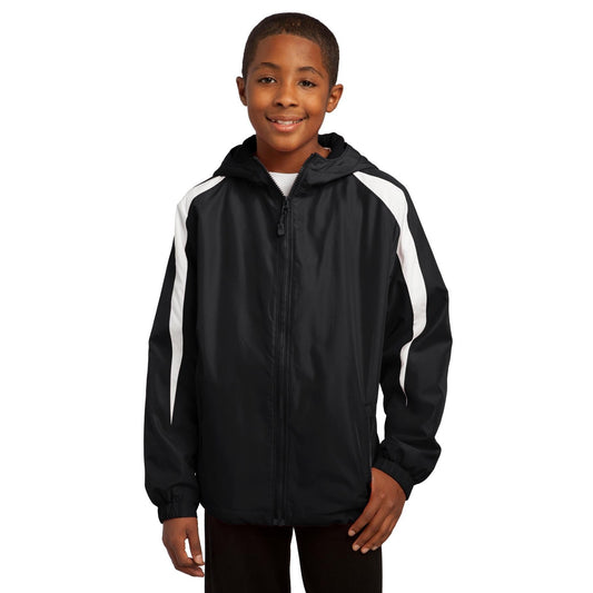 Sport-Tek-Sport-Tek® Youth Fleece-Lined Colorblock Jacket. YST81-MedTech-1