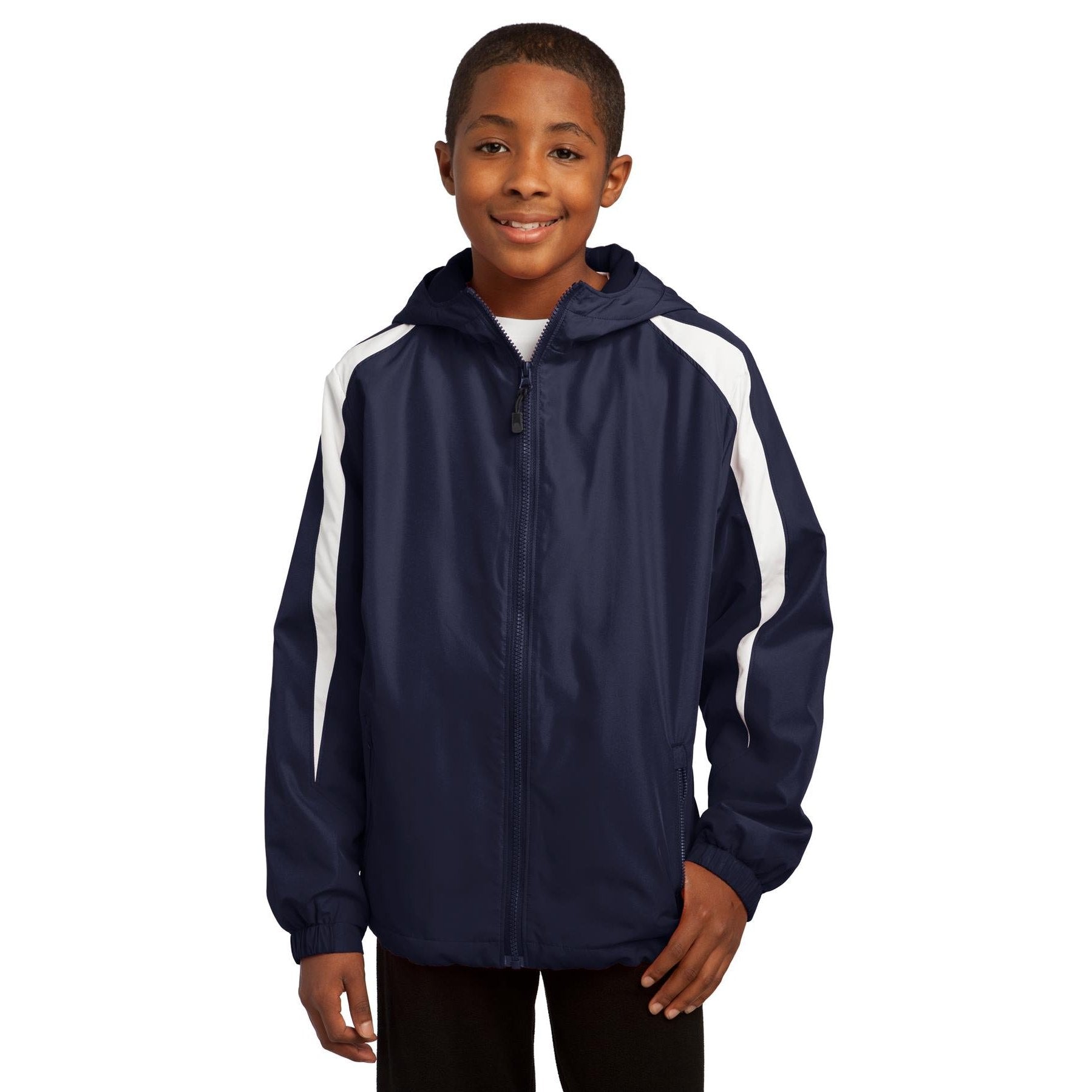 Sport-Tek-Sport-Tek® Youth Fleece-Lined Colorblock Jacket. YST81-MedTech-2