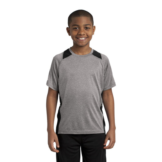 Sport-Tek-Sport-Tek® Youth Heather Colorblock Contender™ Tee. YST361-MedTech-1