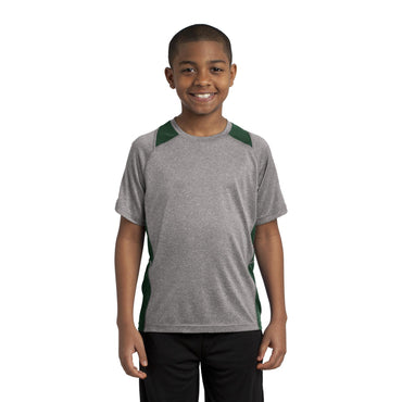 Sport-Tek-Sport-Tek® Youth Heather Colorblock Contender™ Tee. YST361-MedTech-2