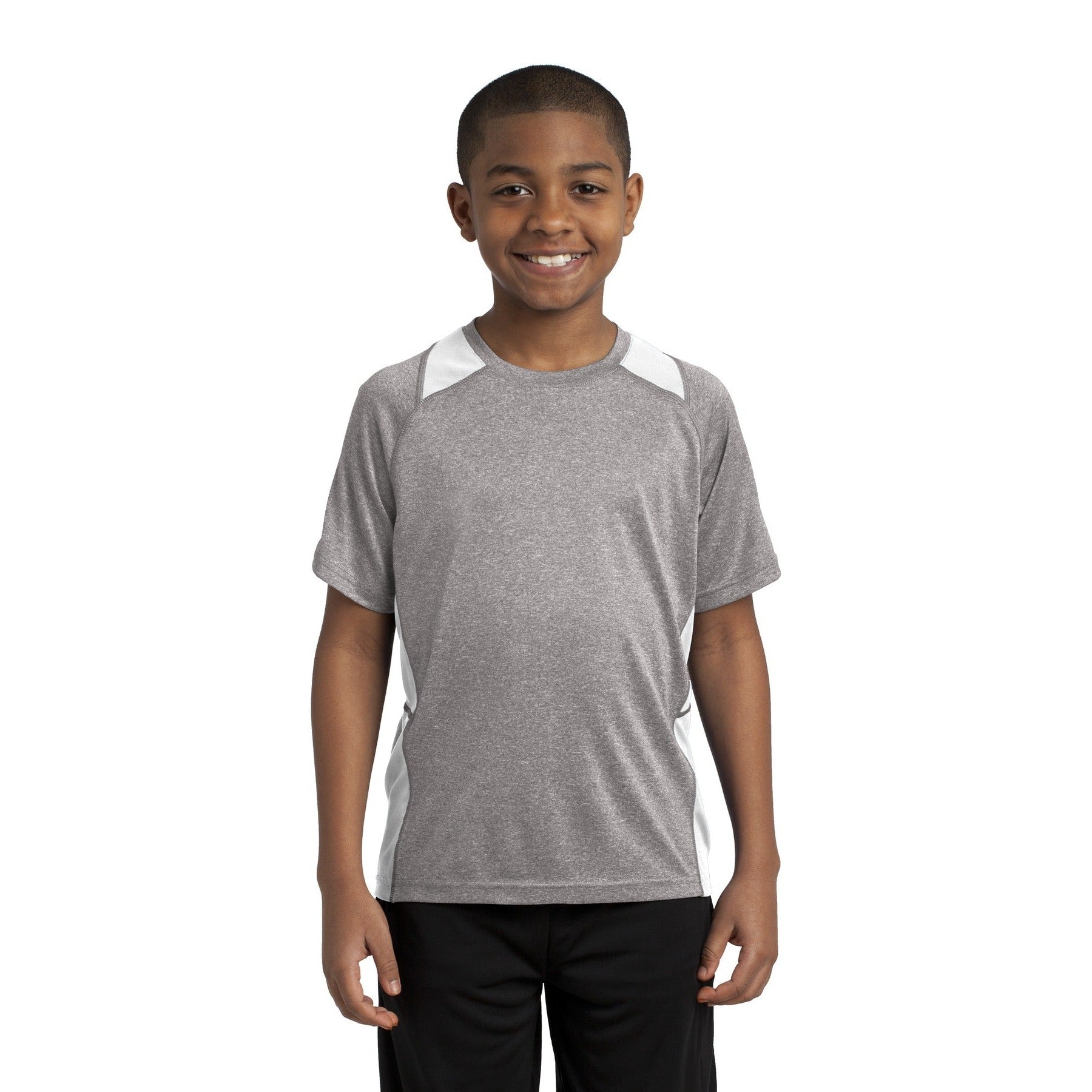 Sport-Tek-Sport-Tek® Youth Heather Colorblock Contender™ Tee. YST361-MedTech-9