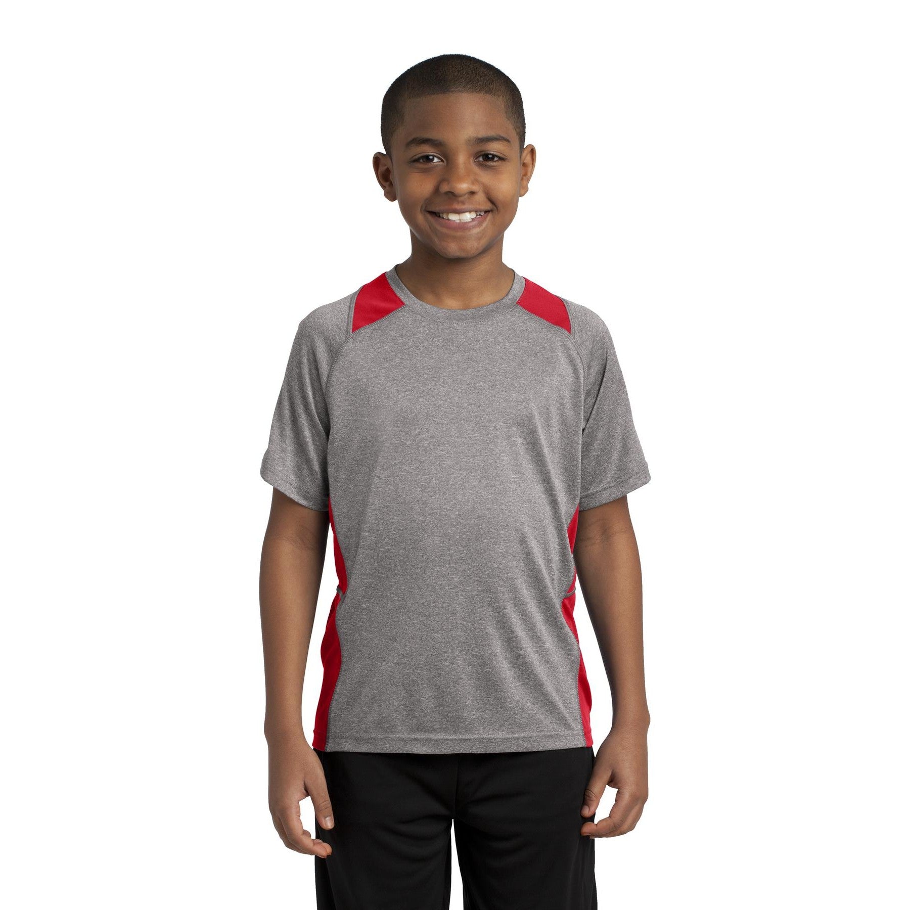 Sport-Tek-Sport-Tek® Youth Heather Colorblock Contender™ Tee. YST361-MedTech-7