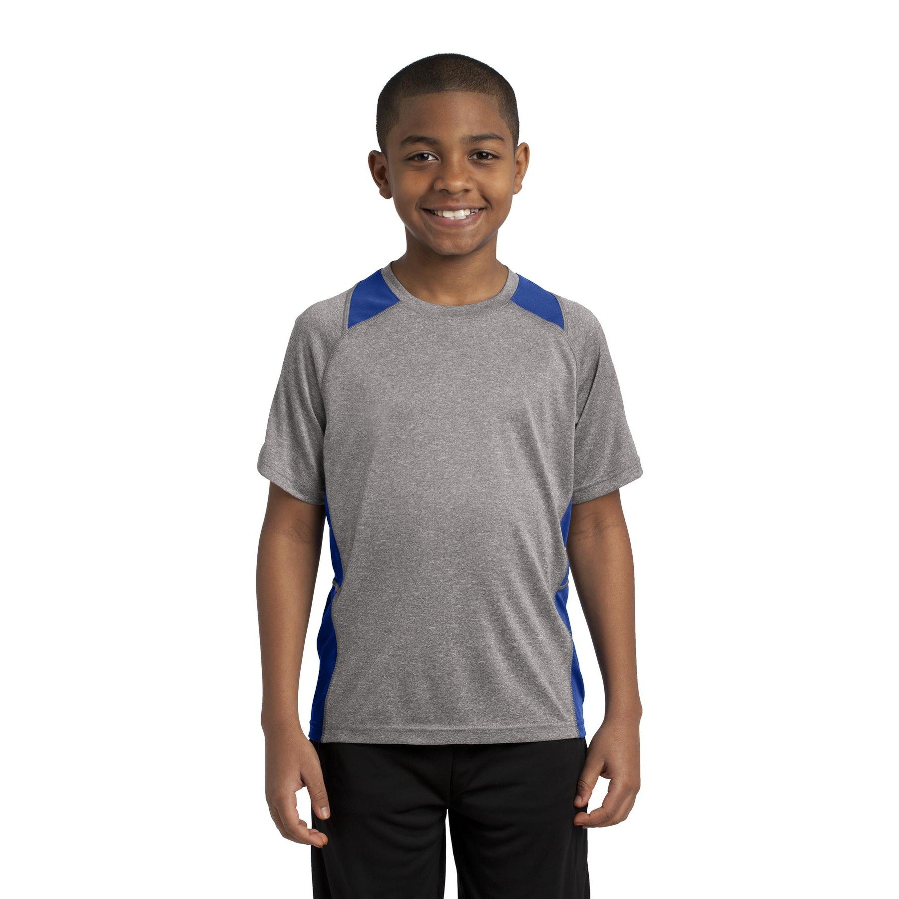 Sport-Tek-Sport-Tek® Youth Heather Colorblock Contender™ Tee. YST361-MedTech-8
