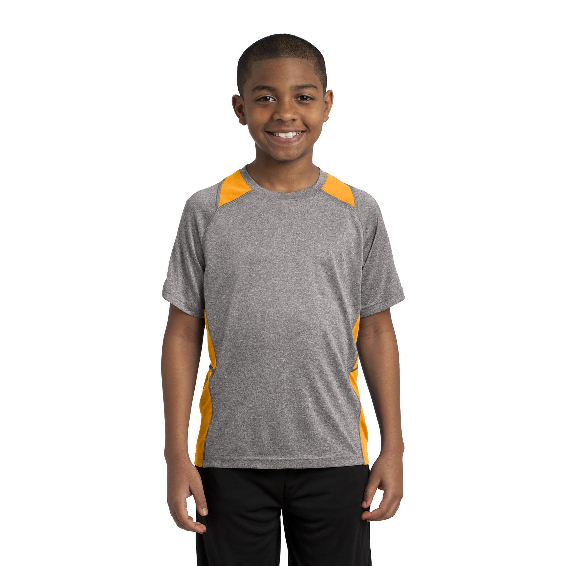 Sport-Tek-Sport-Tek® Youth Heather Colorblock Contender™ Tee. YST361-MedTech-3