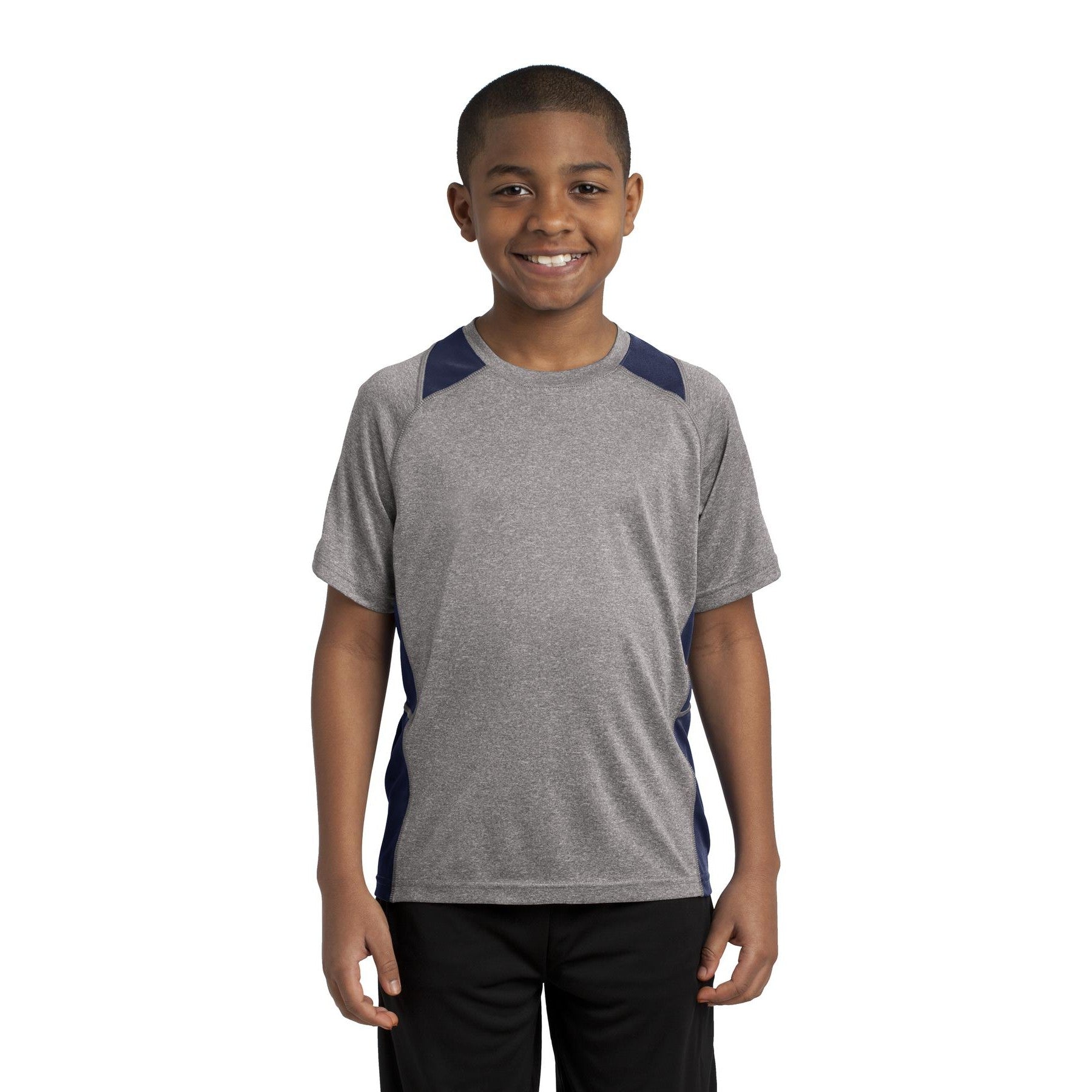 Sport-Tek-Sport-Tek® Youth Heather Colorblock Contender™ Tee. YST361-MedTech-6