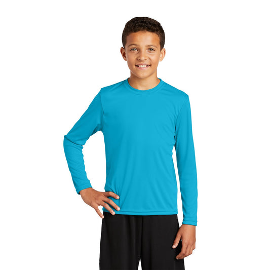 Sport-Tek-Sport-Tek® Youth Long Sleeve PosiCharge® Competitor™ Tee. YST350LS-MedTech-1
