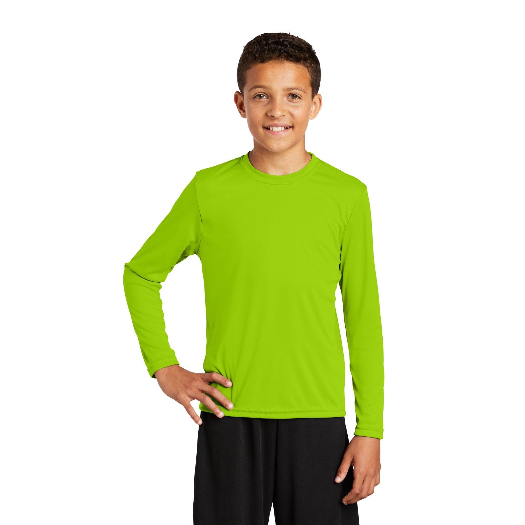 Sport-Tek-Sport-Tek® Youth Long Sleeve PosiCharge® Competitor™ Tee. YST350LS-MedTech-13