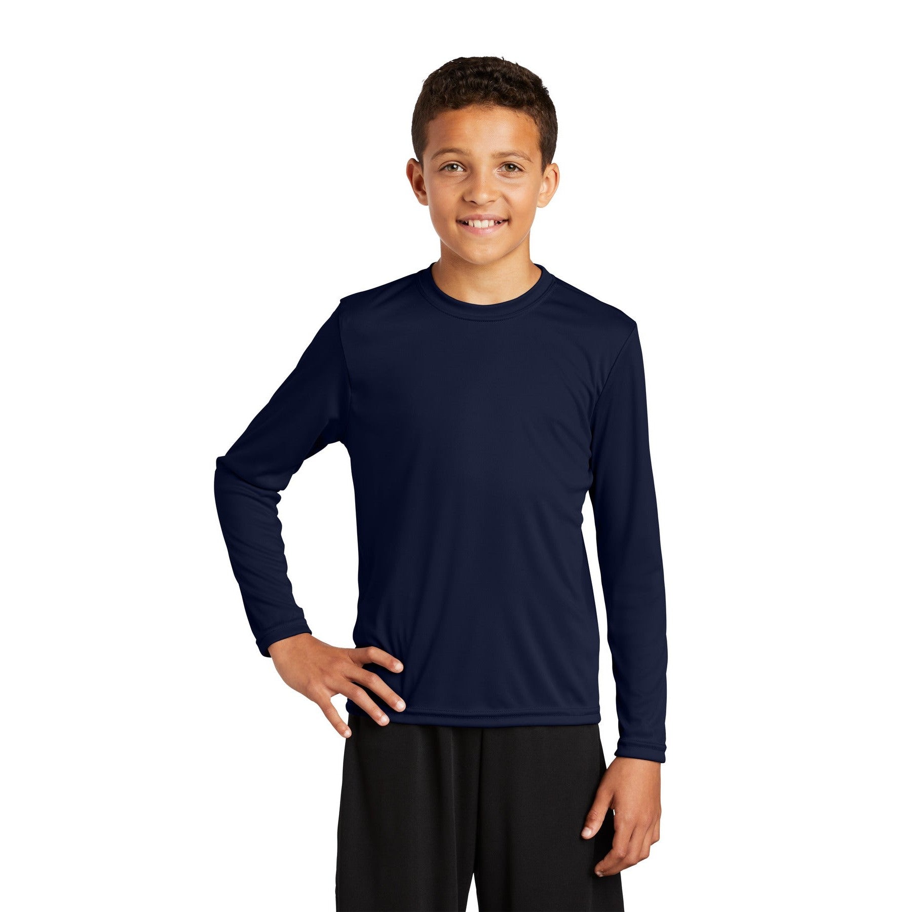 Sport-Tek-Sport-Tek® Youth Long Sleeve PosiCharge® Competitor™ Tee. YST350LS-MedTech-21