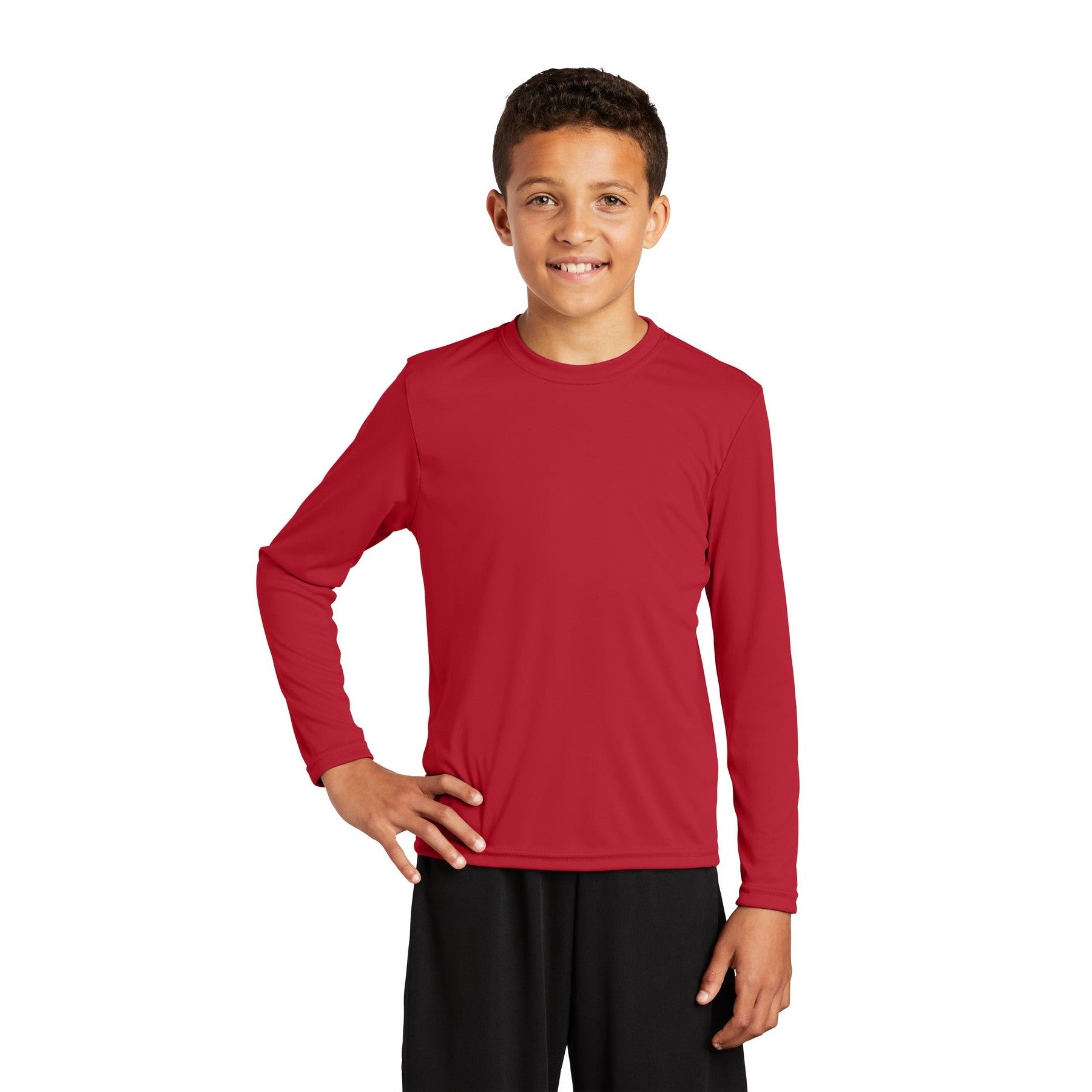 Sport-Tek-Sport-Tek® Youth Long Sleeve PosiCharge® Competitor™ Tee. YST350LS-MedTech-22
