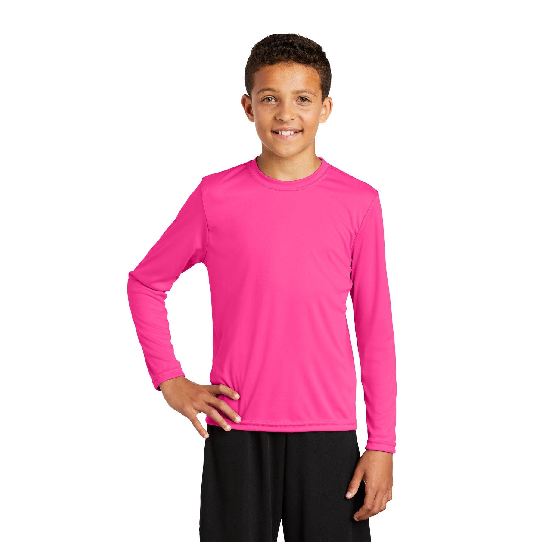 Sport-Tek-Sport-Tek® Youth Long Sleeve PosiCharge® Competitor™ Tee. YST350LS-MedTech-16