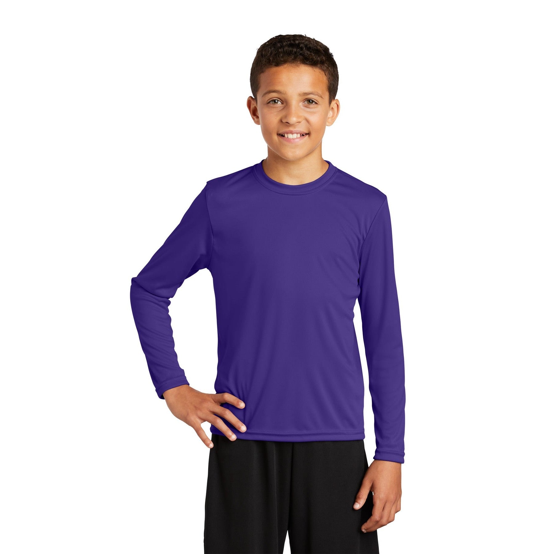 Sport-Tek-Sport-Tek® Youth Long Sleeve PosiCharge® Competitor™ Tee. YST350LS-MedTech-18