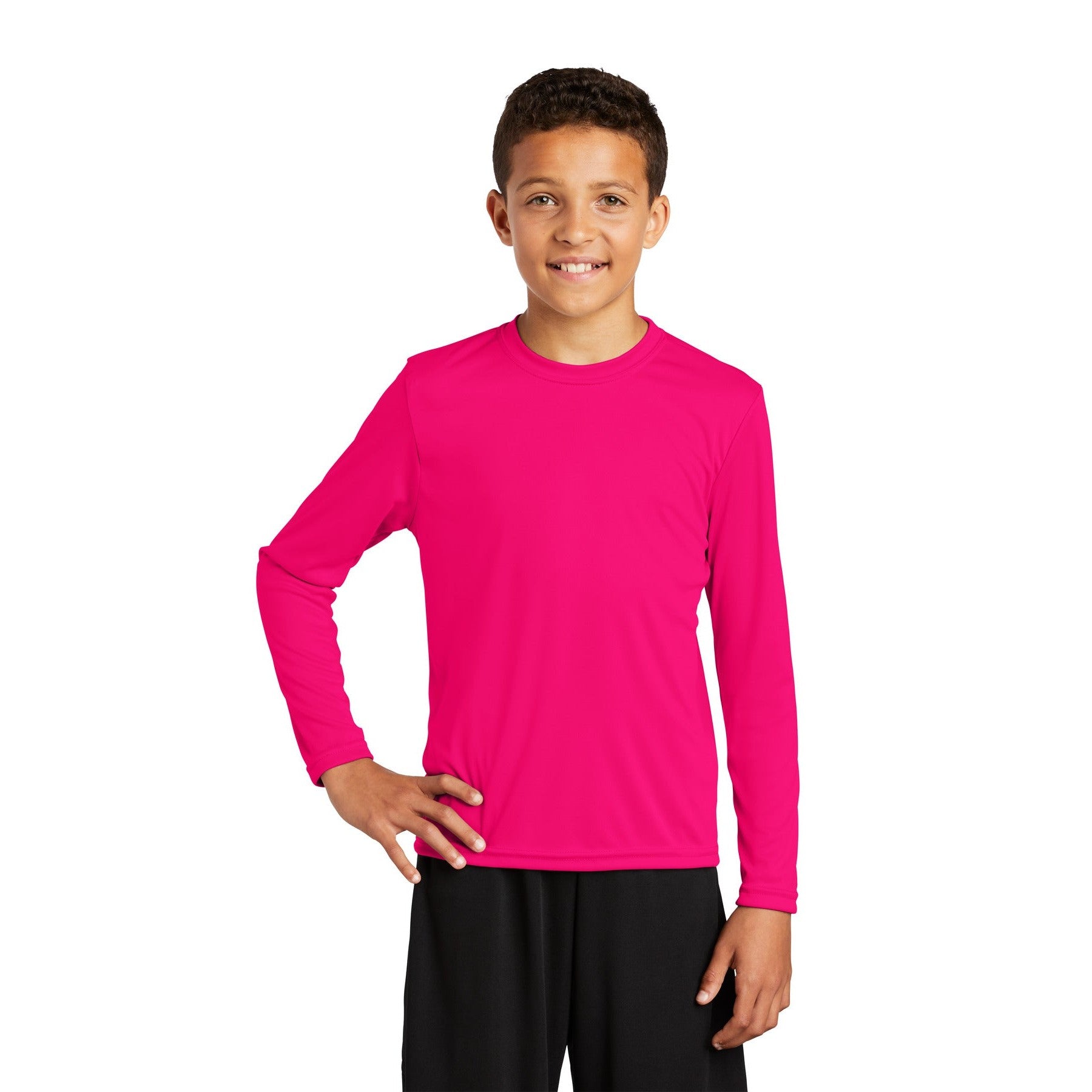 Sport-Tek-Sport-Tek® Youth Long Sleeve PosiCharge® Competitor™ Tee. YST350LS-MedTech-17