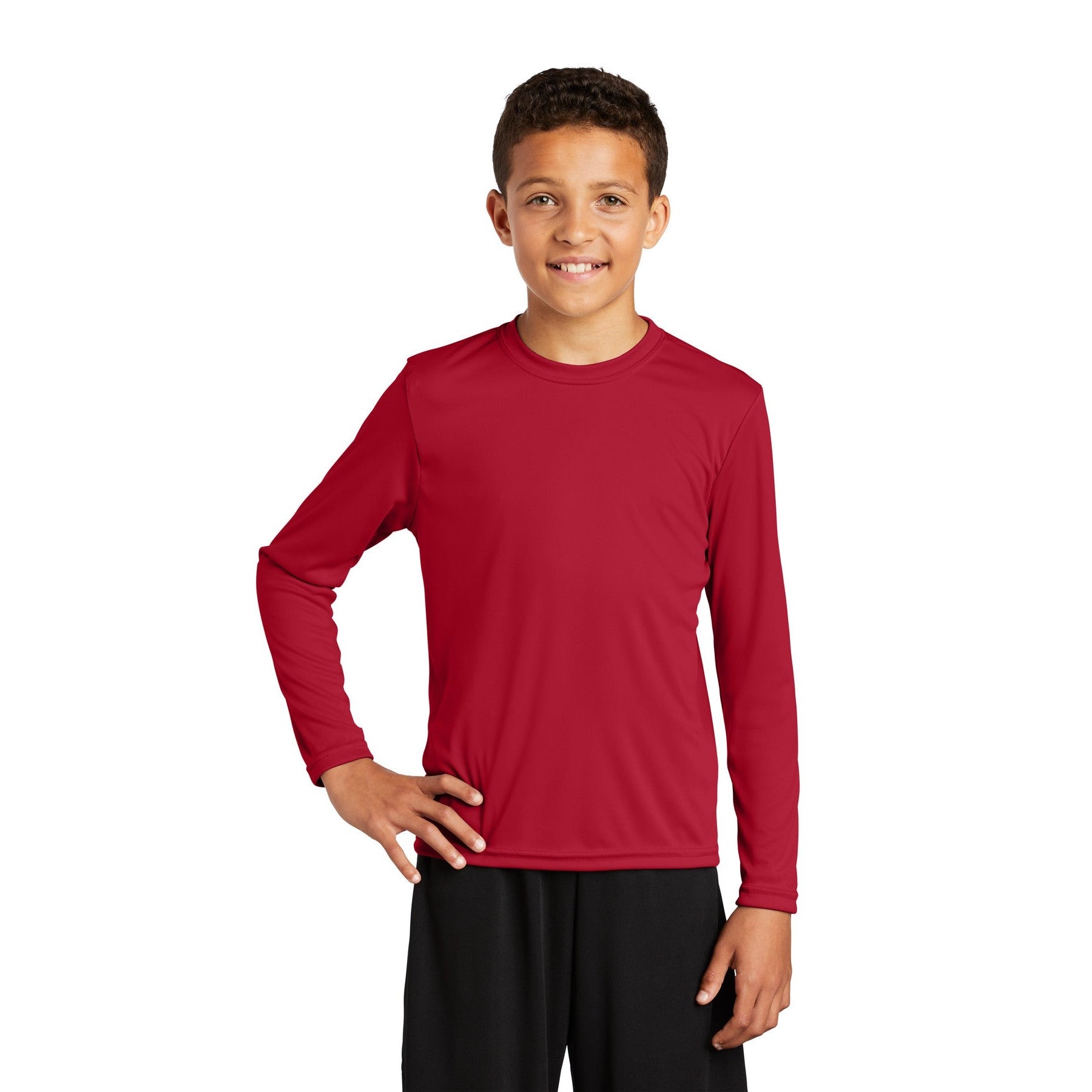 Sport-Tek-Sport-Tek® Youth Long Sleeve PosiCharge® Competitor™ Tee. YST350LS-MedTech-5