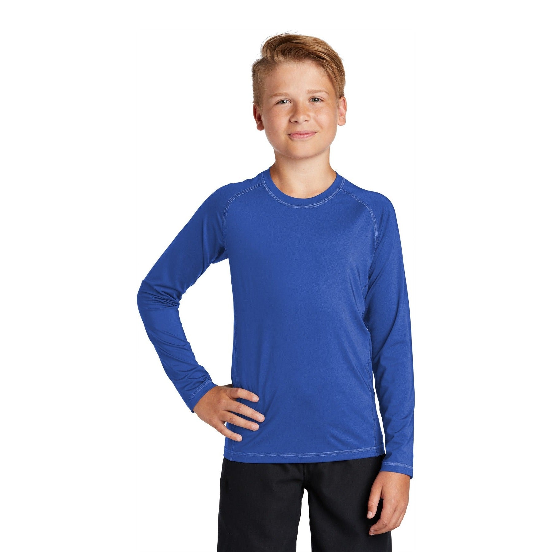 Sport-Tek-Sport-Tek ® Youth Long Sleeve Rashguard Tee. YST470LS-MedTech-4