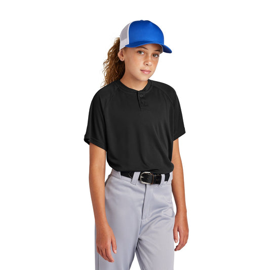 Sport-Tek-Sport-Tek® Youth PosiCharge® Competitor™ 2-Button Henley YST359-MedTech-1