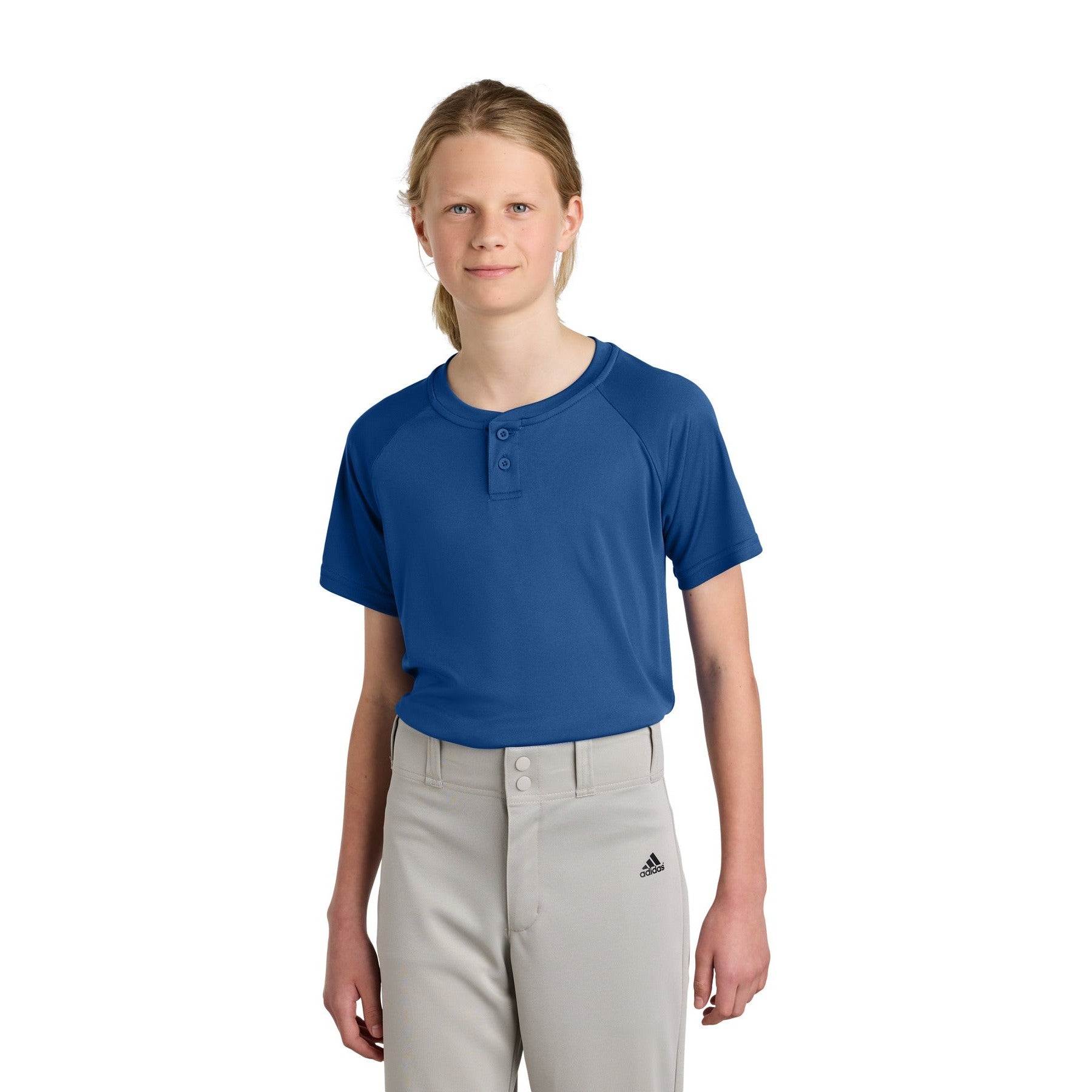 Sport-Tek-Sport-Tek® Youth PosiCharge® Competitor™ 2-Button Henley YST359-MedTech-10