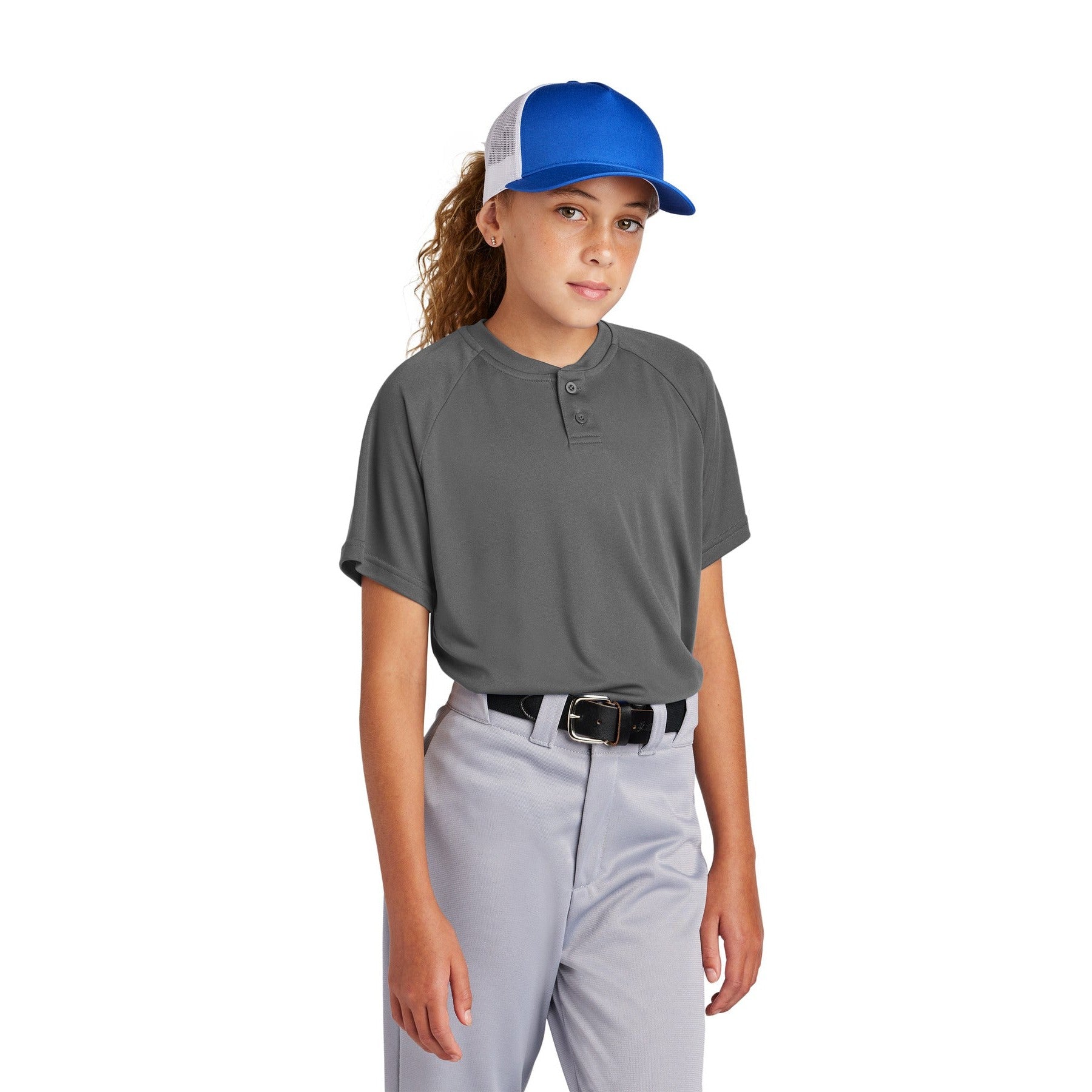Sport-Tek-Sport-Tek® Youth PosiCharge® Competitor™ 2-Button Henley YST359-MedTech-7
