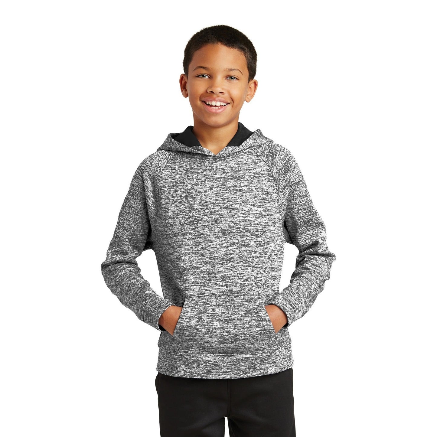 Sport-Tek-Sport-Tek® Youth PosiCharge® Electric Heather Fleece Hooded Pullover. YST225-MedTech-1