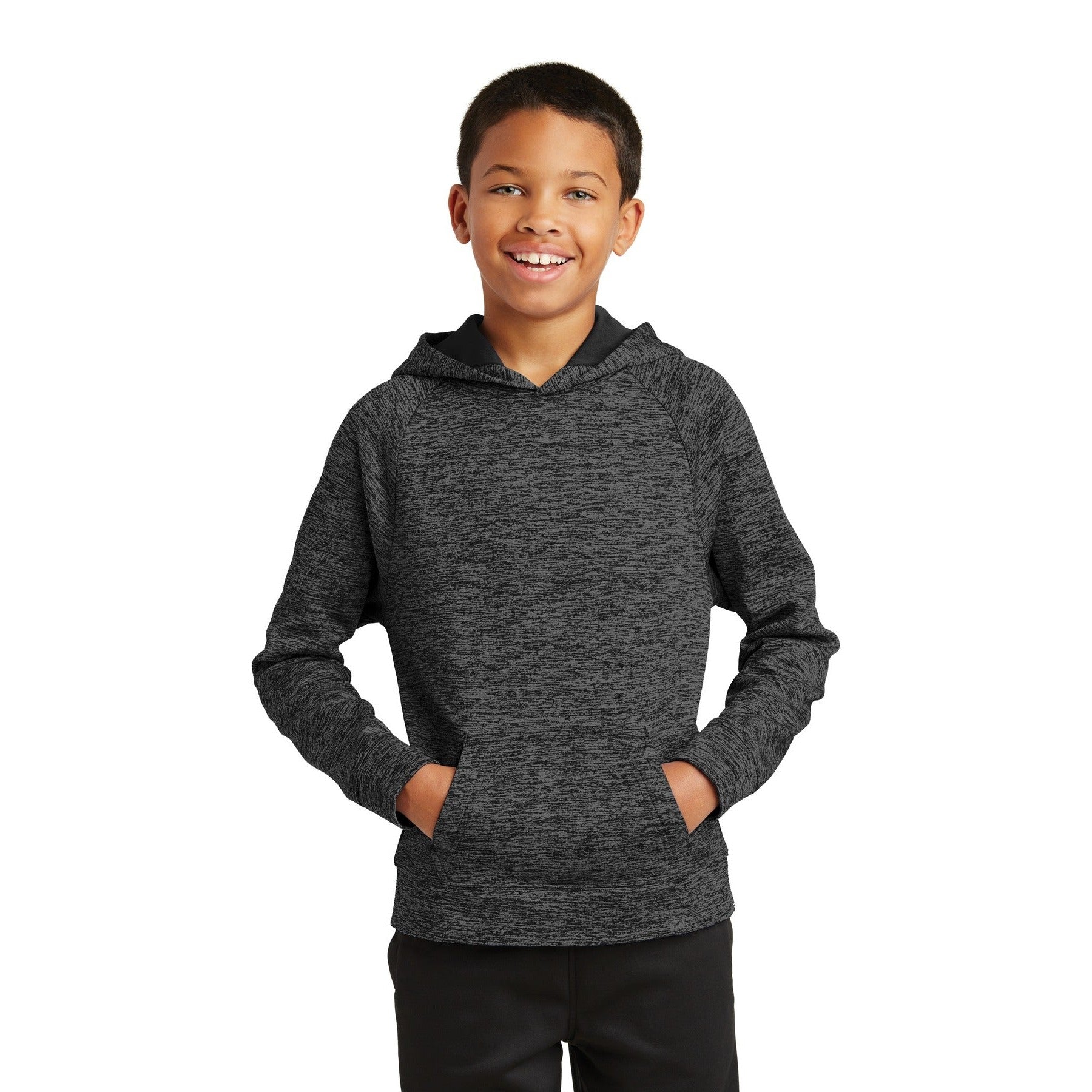 Sport-Tek-Sport-Tek® Youth PosiCharge® Electric Heather Fleece Hooded Pullover. YST225-MedTech-3