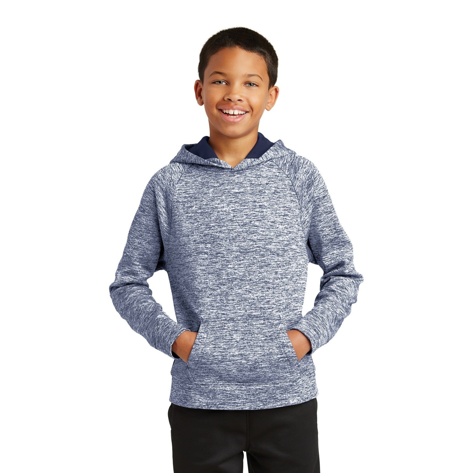 Sport-Tek-Sport-Tek® Youth PosiCharge® Electric Heather Fleece Hooded Pullover. YST225-MedTech-6