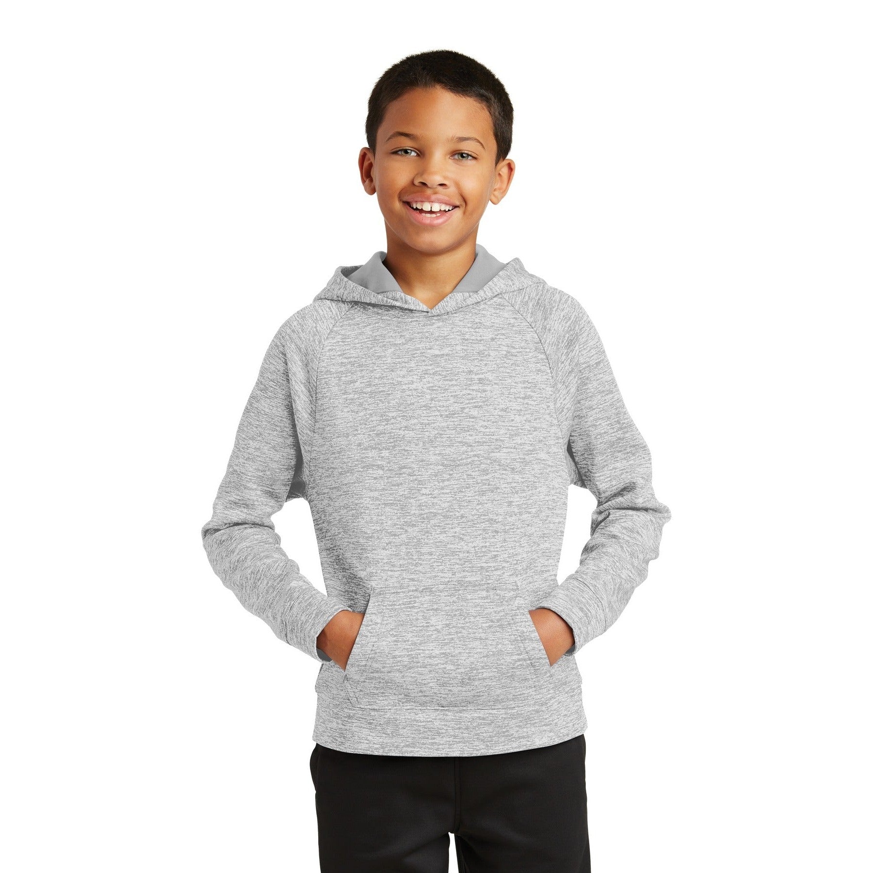 Sport-Tek-Sport-Tek® Youth PosiCharge® Electric Heather Fleece Hooded Pullover. YST225-MedTech-5