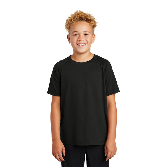 Sport-Tek-Sport-Tek ® Youth PosiCharge ® Tri-Blend Wicking Raglan Tee. YST400-MedTech-1