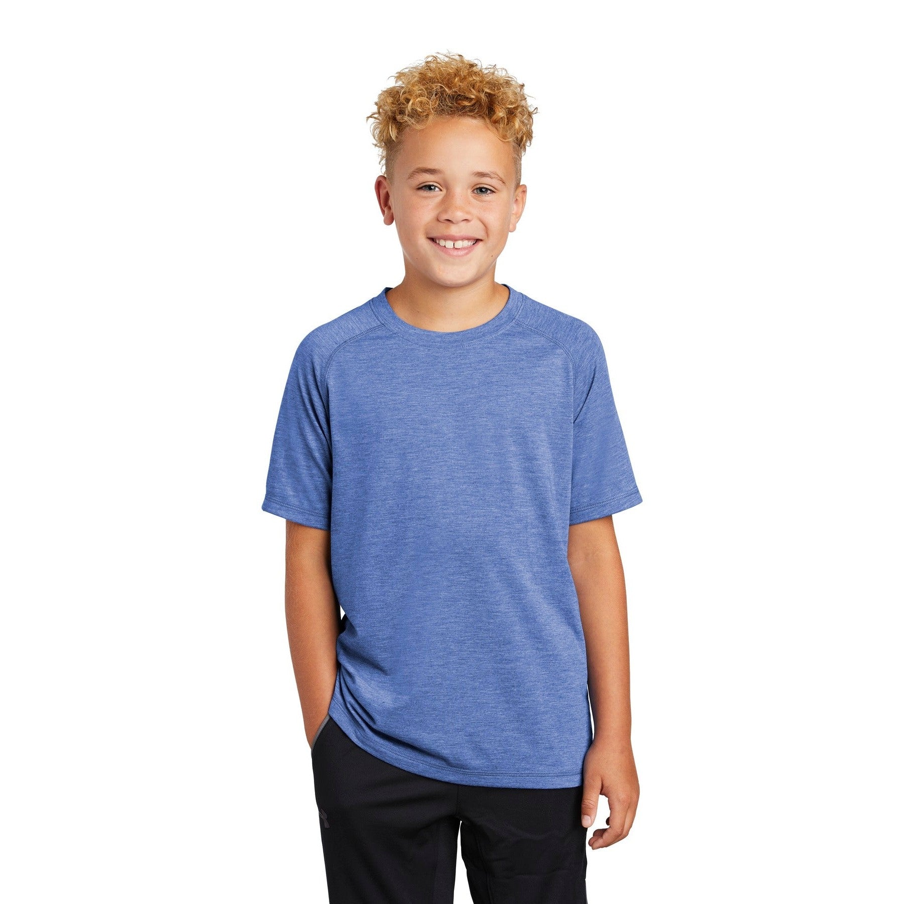 Sport-Tek-Sport-Tek ® Youth PosiCharge ® Tri-Blend Wicking Raglan Tee. YST400-MedTech-6