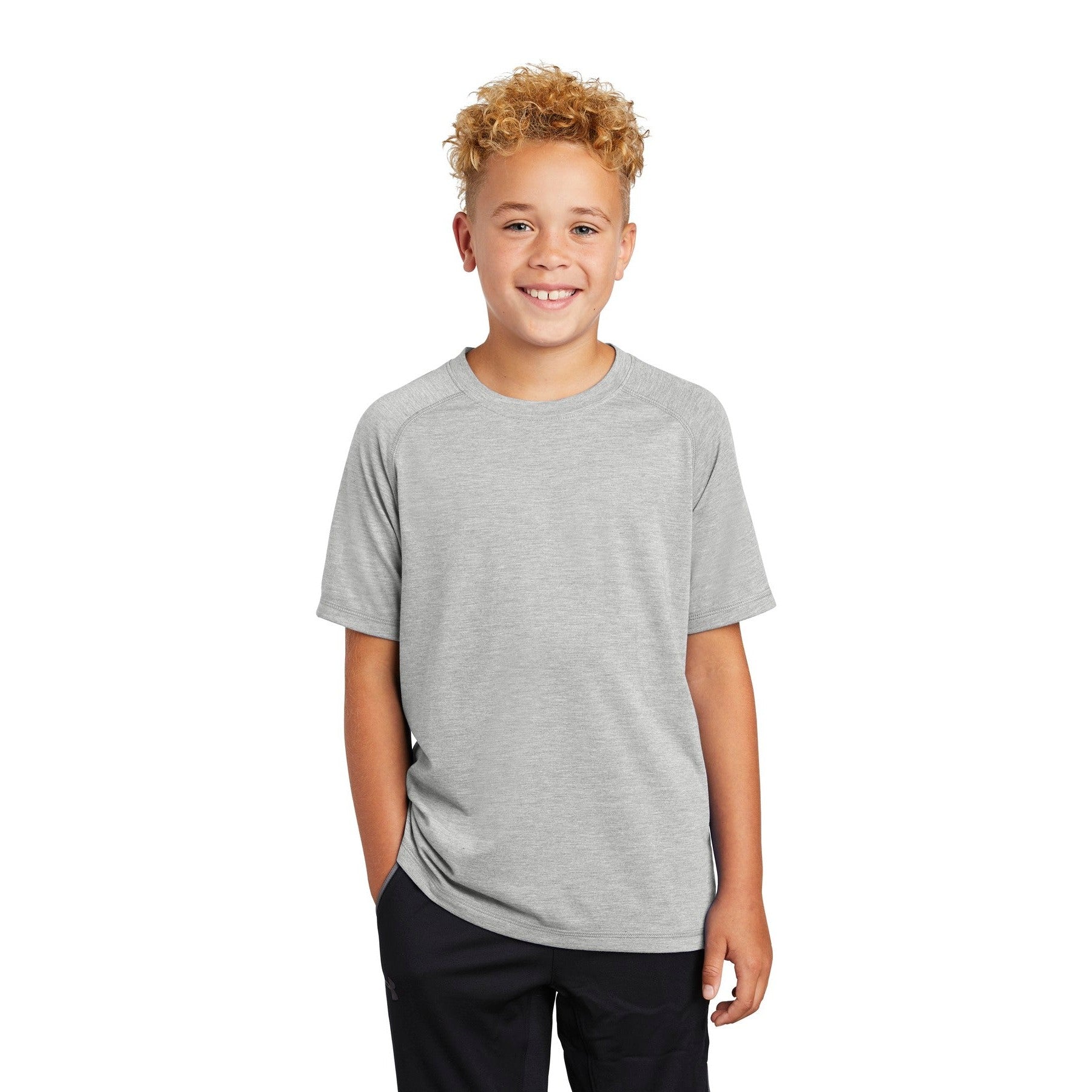 Sport-Tek-Sport-Tek ® Youth PosiCharge ® Tri-Blend Wicking Raglan Tee. YST400-MedTech-3