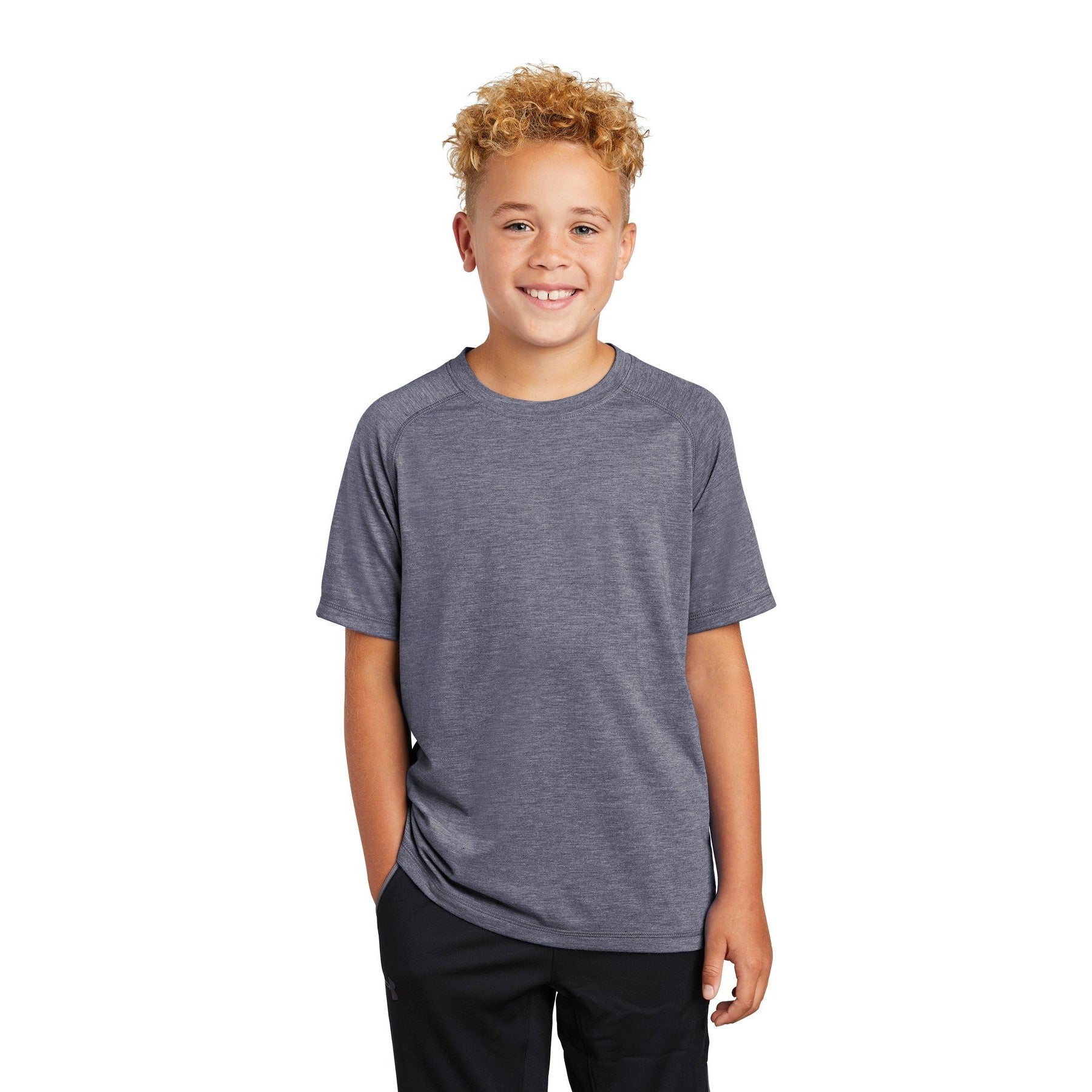 Sport-Tek-Sport-Tek ® Youth PosiCharge ® Tri-Blend Wicking Raglan Tee. YST400-MedTech-5
