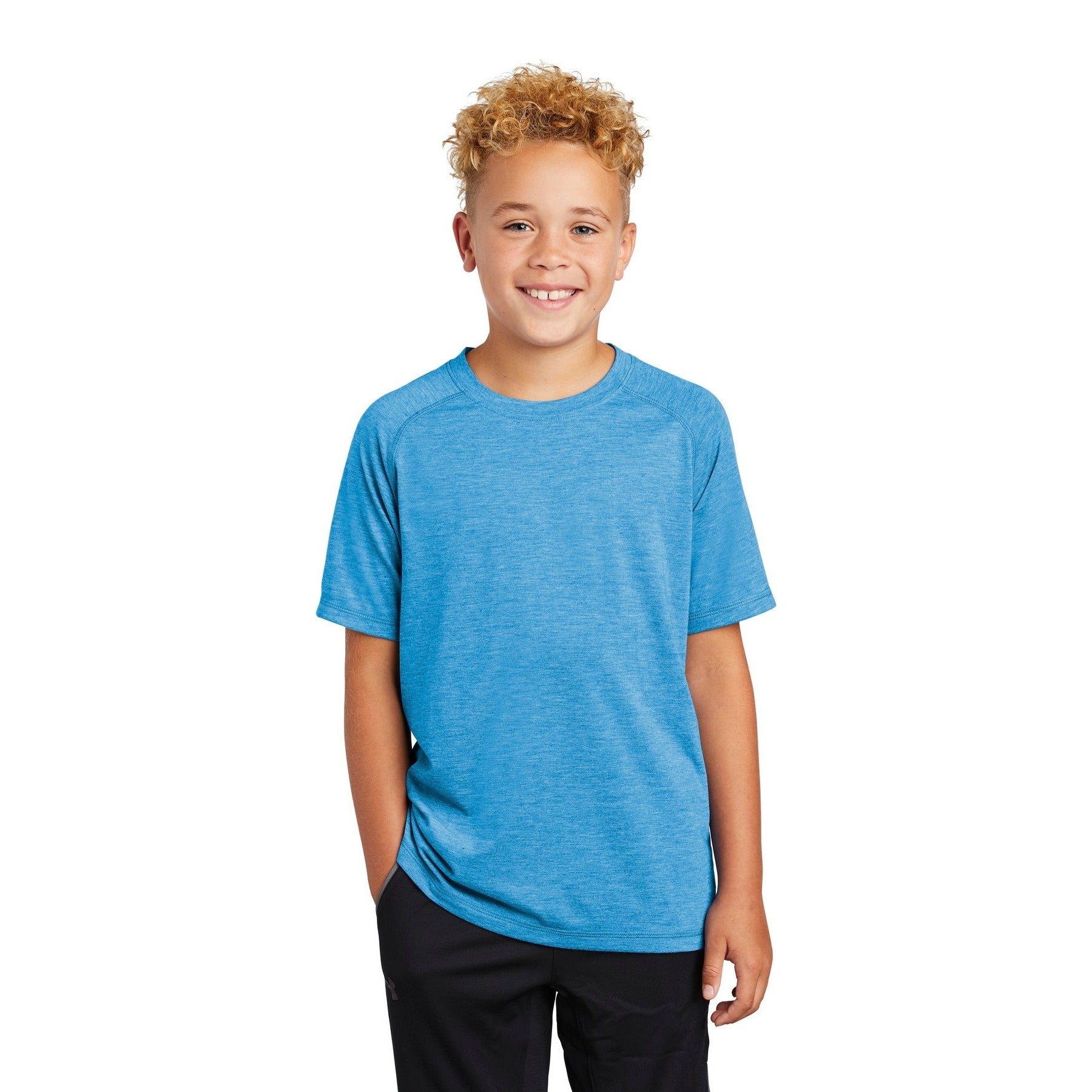 Sport-Tek-Sport-Tek ® Youth PosiCharge ® Tri-Blend Wicking Raglan Tee. YST400-MedTech-4