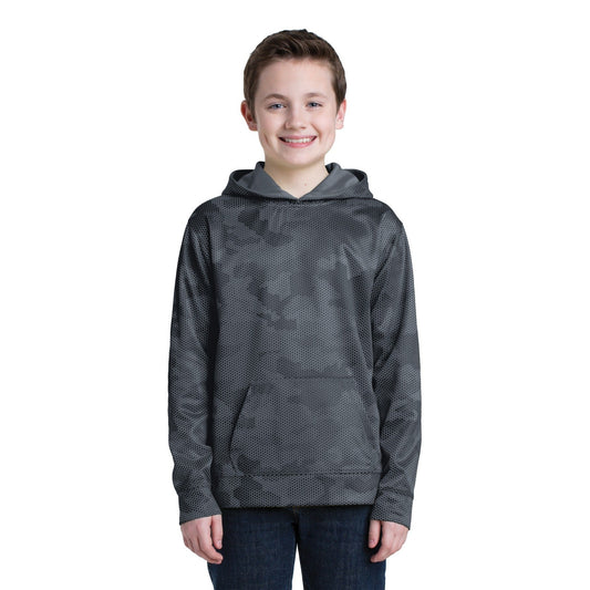 Sport-Tek-Sport-Tek® Youth Sport-Wick® CamoHex Fleece Hooded Pullover. YST240-MedTech-1