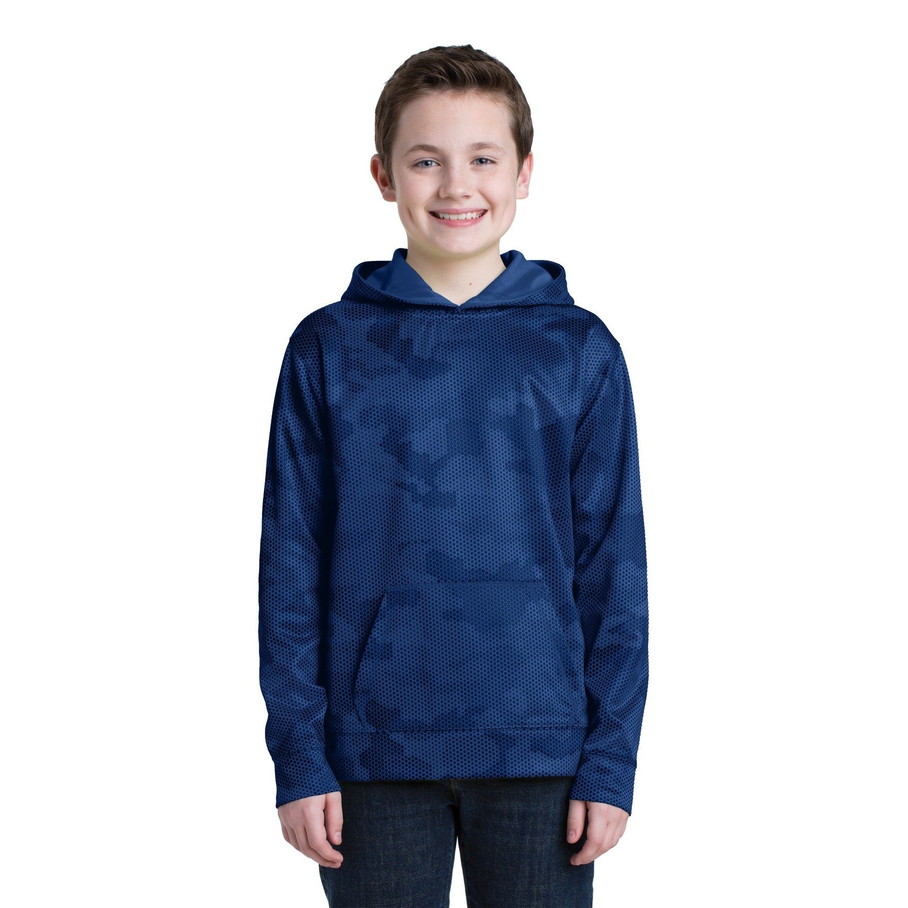 Sport-Tek-Sport-Tek® Youth Sport-Wick® CamoHex Fleece Hooded Pullover. YST240-MedTech-2