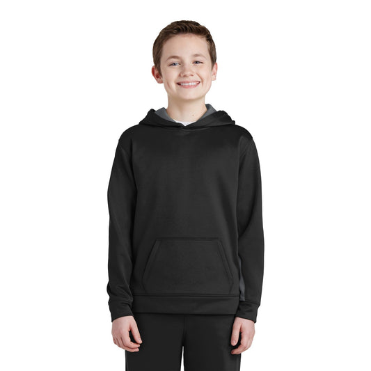 Sport-Tek-Sport-Tek® Youth Sport-Wick® Fleece Colorblock Hooded Pullover. YST235-MedTech-1