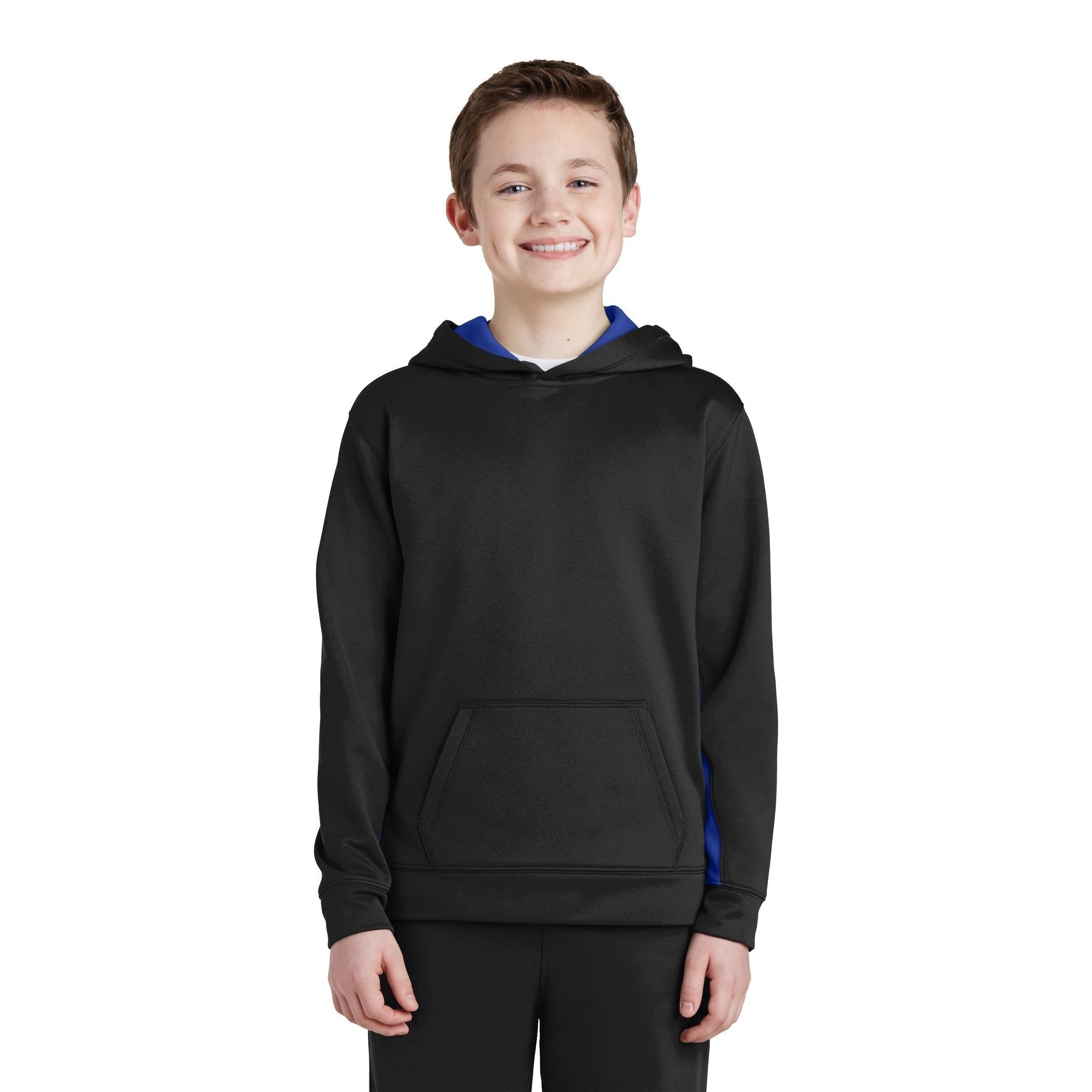 Sport-Tek-Sport-Tek® Youth Sport-Wick® Fleece Colorblock Hooded Pullover. YST235-MedTech-3